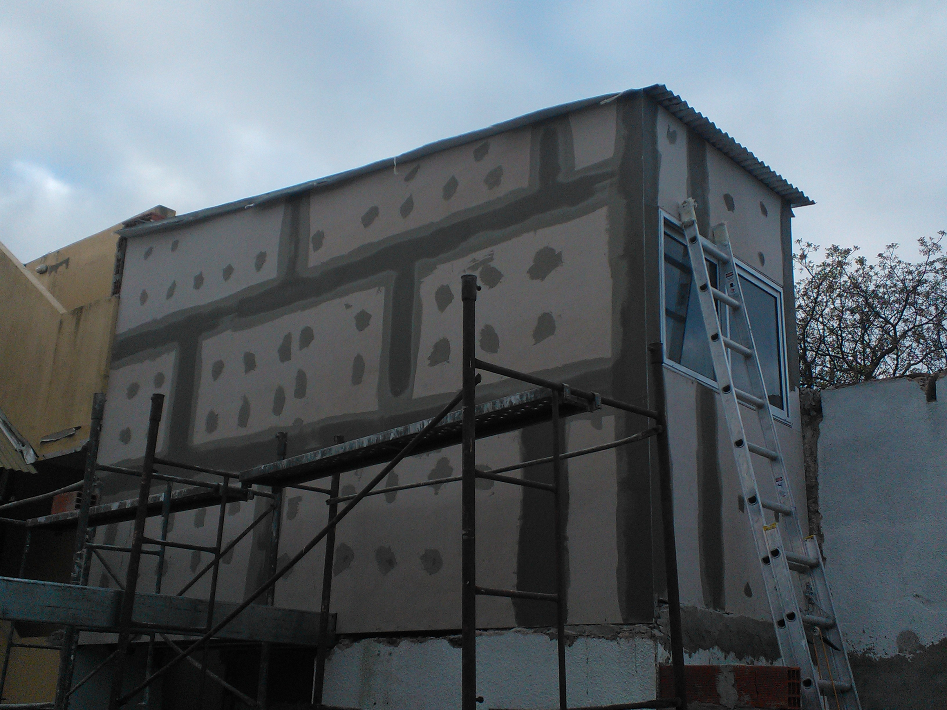 Pared placa cemento exterior